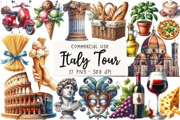 Download Watercolor Italy Tour Clipart - Italy Collection