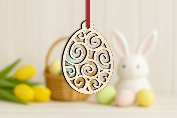 Download SVG Laser Easter Egg Swirl Elements Gift - Easter egg Collection