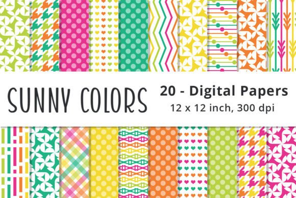 Download Sunny Colored Printable Scrapbook Paper - Sun Collection