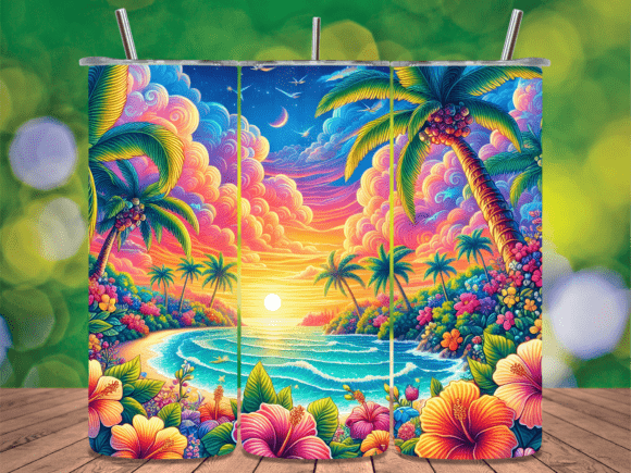 Download Hawaiian Beach Sunset Seascape Tumbler - Sun Collection