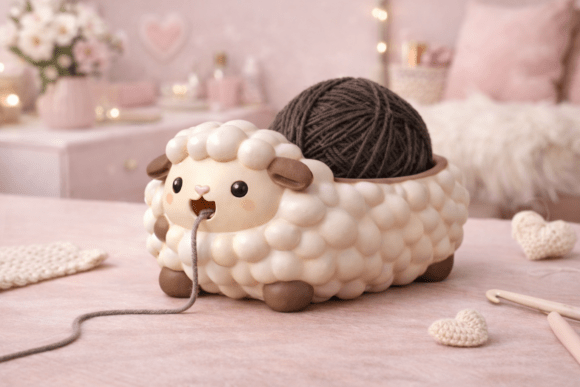 Download Sheep Yarn Holder STL – Crochet Bowl - Bowl Collection