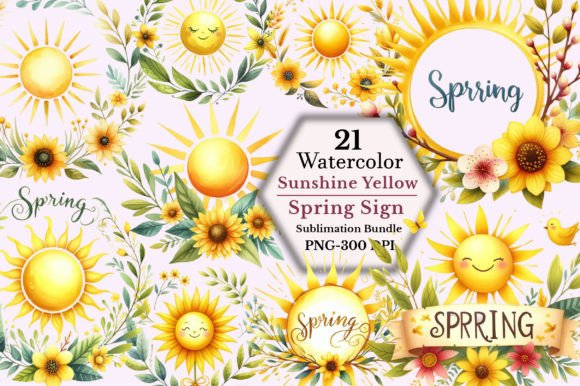 Download Sunshine Yellow Spring Sign Clipart - Sun Collection