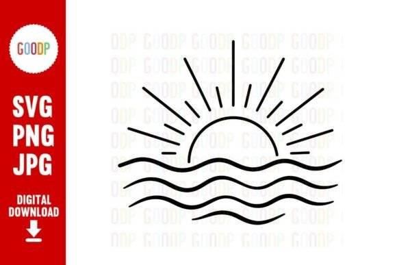 Download Sunset Ocean Waves Summer Sunrise SVG - Sun Collection