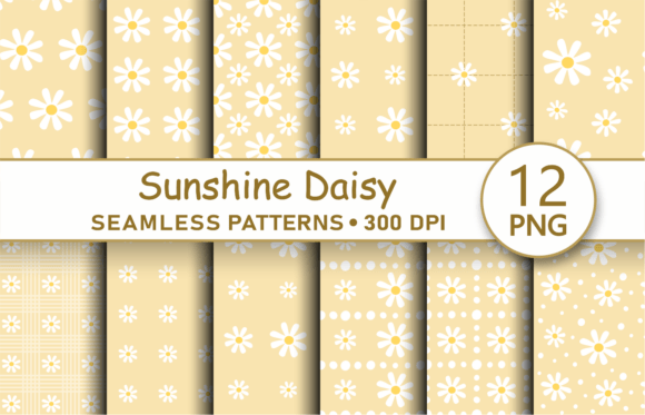 Download Sunshine Yellow Daisy Seamless Patterns - Sun Collection