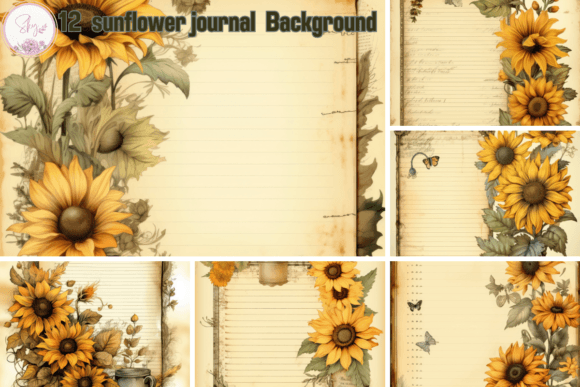Download Sunflower Vintage Journal Background - Sun Collection