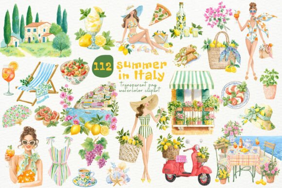 Download Watercolor Summer Italy PNG Clipart - Italy Collection