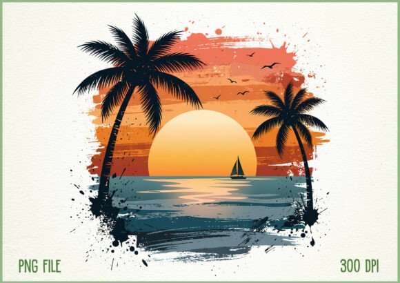 Download Tropical Sunset Beach Scene Palm Trees - Sun Collection