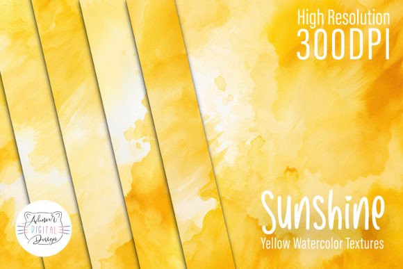 Download Sunshine Yellow Watercolor Textures - Sun Collection