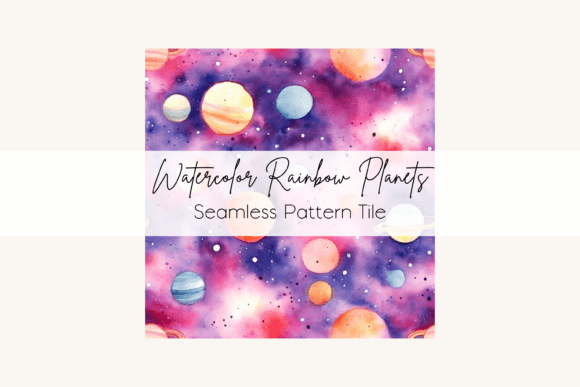 Download Watercolor Sunset Planets Repeating Tile - Sun Collection