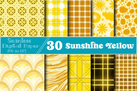 Download Sunshine Yellow Seamless Patterns - Sun Collection
