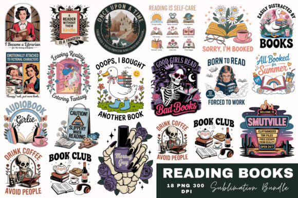 Download Reading Books Sublimation Designs Bundle - Designs Collection