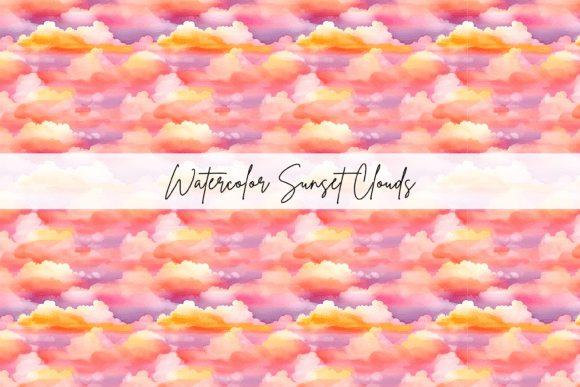 Download Watercolour Sunset Sky Repeating Pattern - Sun Collection